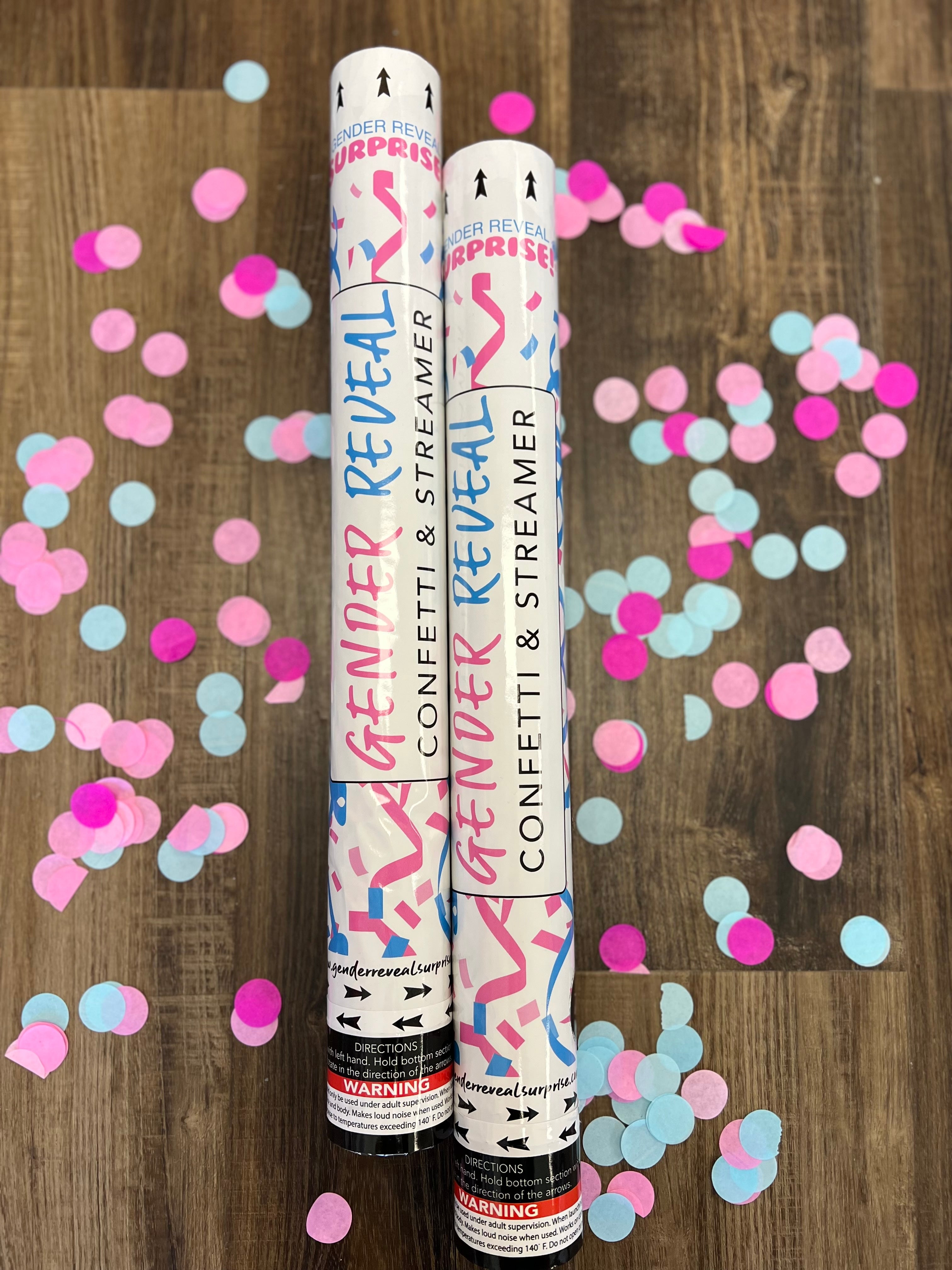 Confetti + Powder + Streamers Gender Reveal Cannons