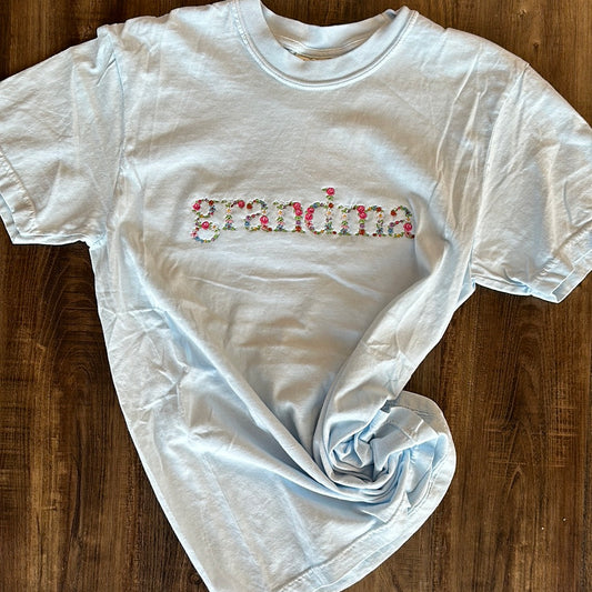 Grandma Floral Embroidered Tee