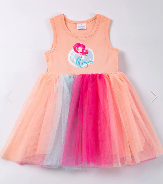 Coral Mermaid Tutu Dress