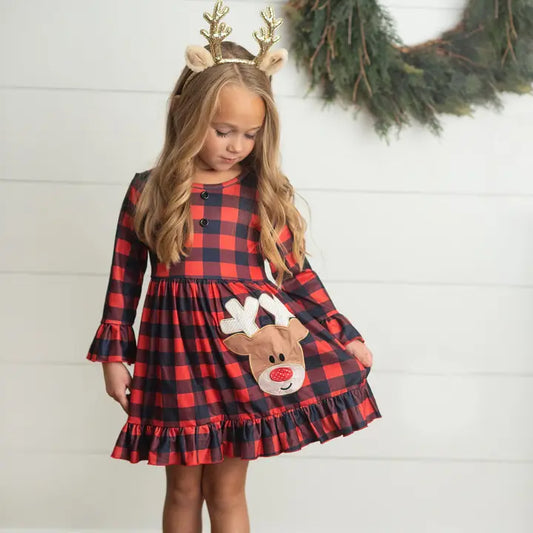 Plaid Reindeer Dress