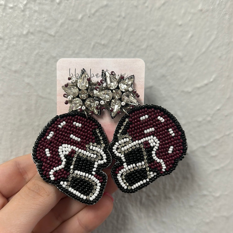 Rhinestone Football Helmet Dangles