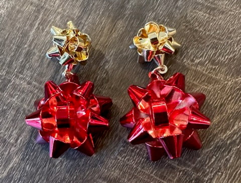 Christmas Present Bows Earrings